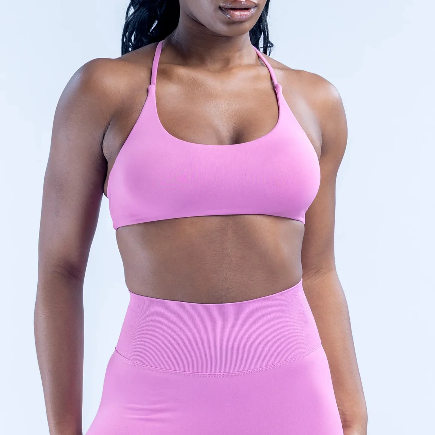 Aquatic Sports Bra - Logo Gather Cross Strap Backless Sports