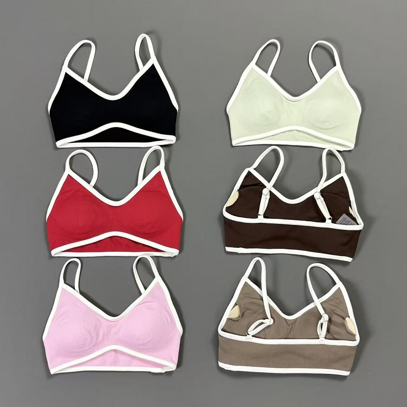 Women Contrastline Yoga Bra V  - Aquatic Sports Bra ulasan dan harga