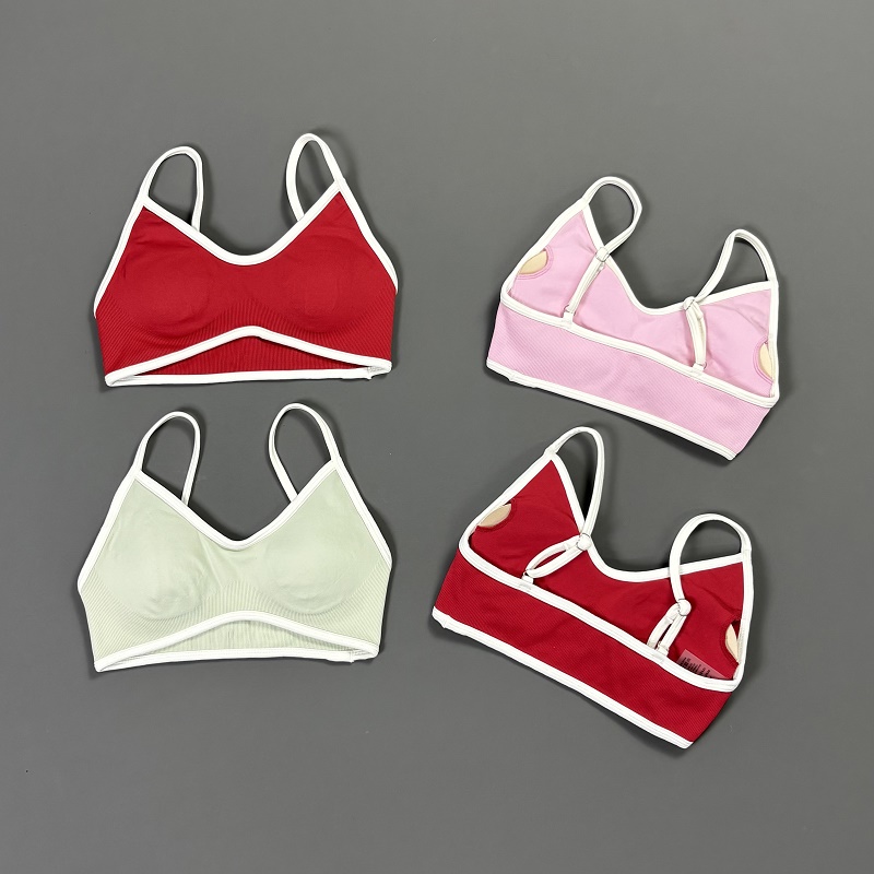 Women Contrastline Yoga Bra V  - Aquatic Sports Bra ulasan dan harga