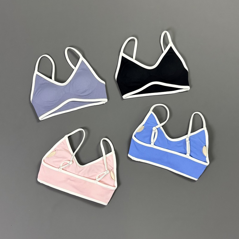 Women Contrastline Yoga Bra V  - Aquatic Sports Bra ulasan dan harga