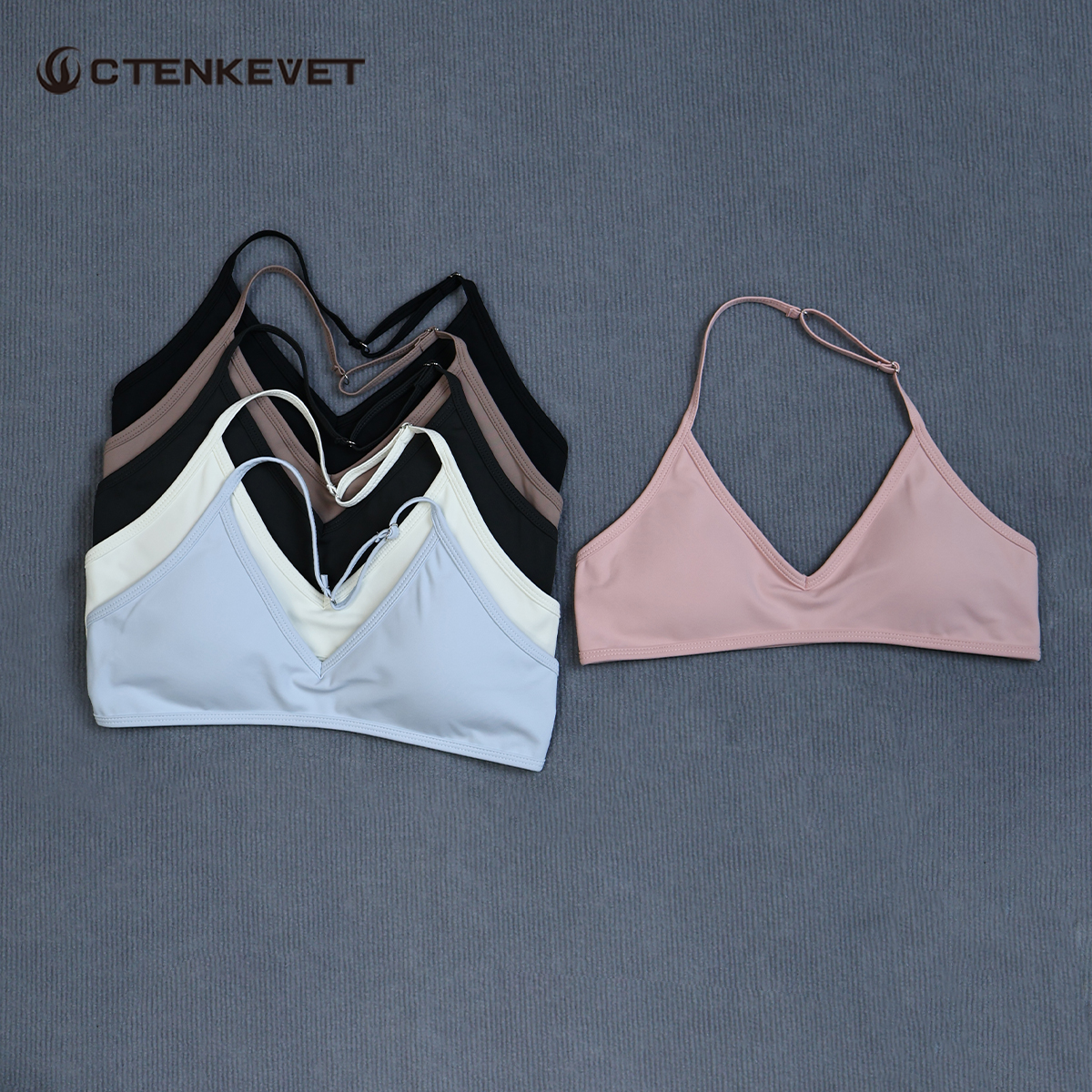 Women's Summer Halter Neck Pad - Aquatic Sports Bra ulasan dan harga