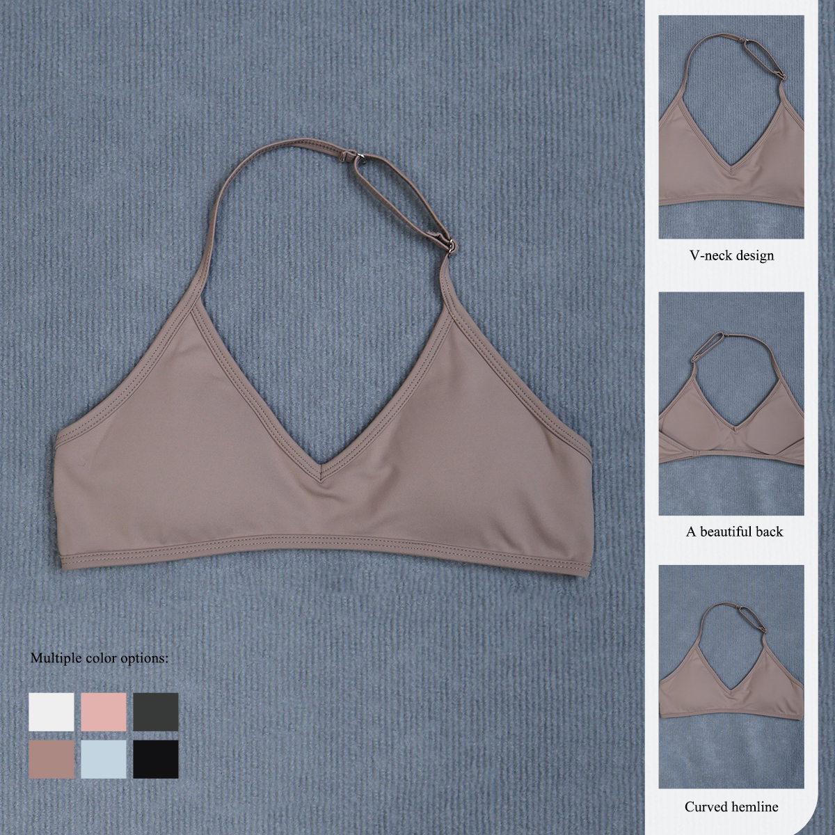 Women's Summer Halter Neck Pad - Aquatic Sports Bra ulasan dan harga