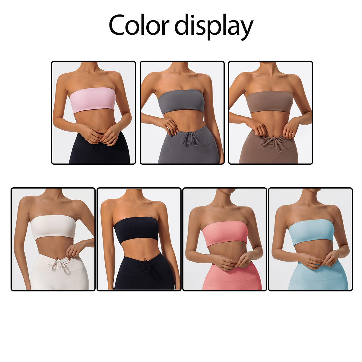 Strapless Sports Bra Gym Crop  - Aquatic Sports Bra ulasan dan harga